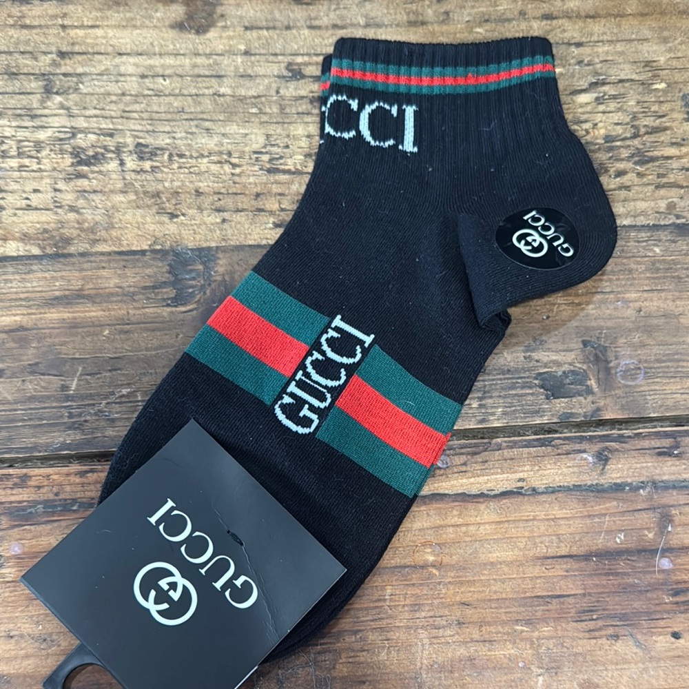 NWT Black and Red Casual Socks with Iconic Stripes